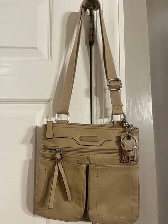 Tyler Rodan Handbags - Tyler Rodan Tan-Beige Crossbody Multi-Pocket Organizer